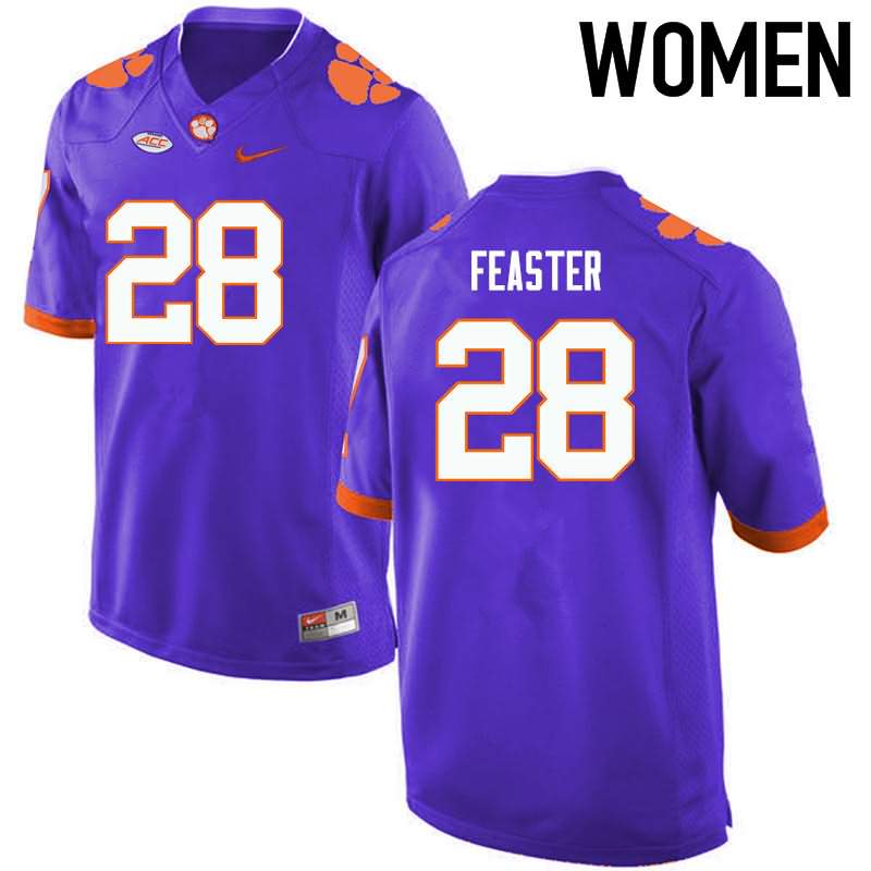 Women's Clemson Tigers Tavien Feaster #28 Colloge Purple NCAA Game Football Jersey Colors GDJ11N3Y