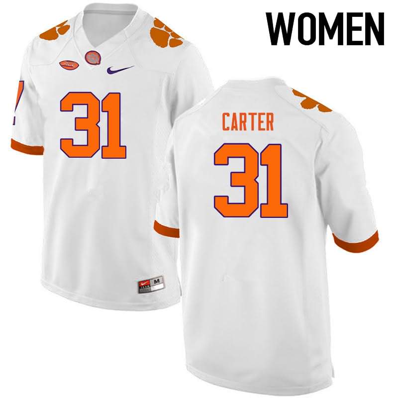 Women's Clemson Tigers Ryan Carter #31 Colloge White NCAA Game Football Jersey Jogging INL01N5K