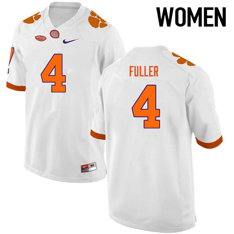 Women's Clemson Tigers Steve Fuller #4 Colloge White NCAA Game Football Jersey New Arrival SXP40N4U