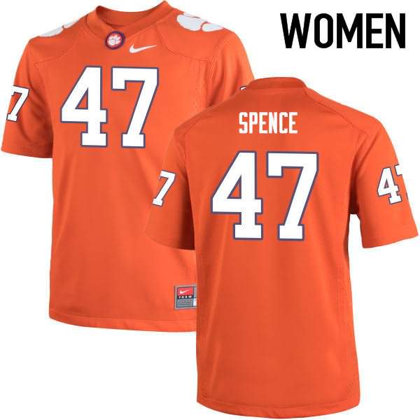 Women's Clemson Tigers Alex Spence #47 Colloge Orange NCAA Game Football Jersey Discount JMK28N5A