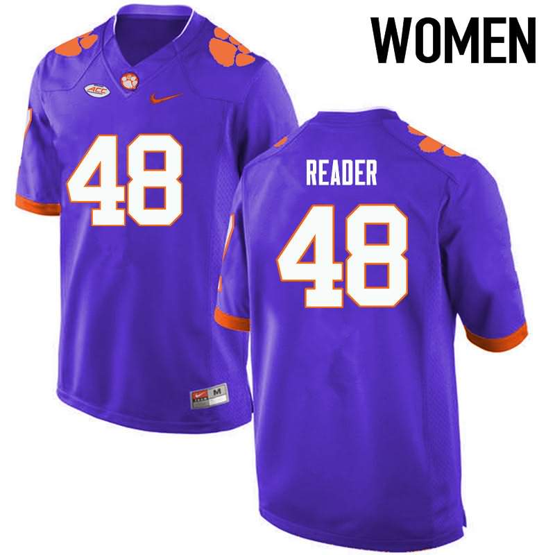 Women's Clemson Tigers D.J. Reader #48 Colloge Purple NCAA Game Football Jersey Holiday CCV03N7R