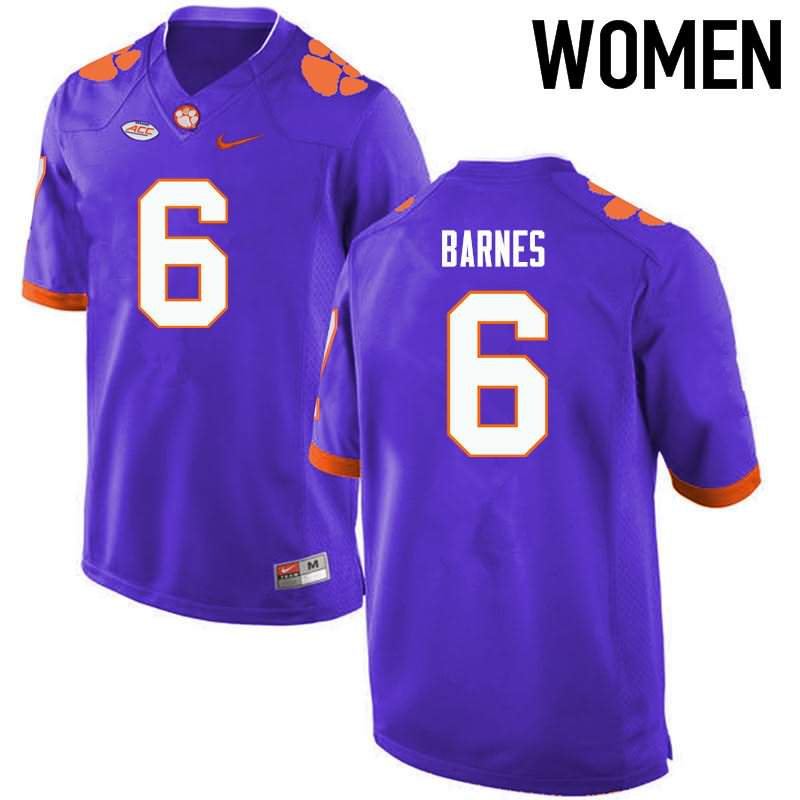 Women's Clemson Tigers Tavaris Barnes #6 Colloge Purple NCAA Elite Football Jersey Limited PLM15N8L