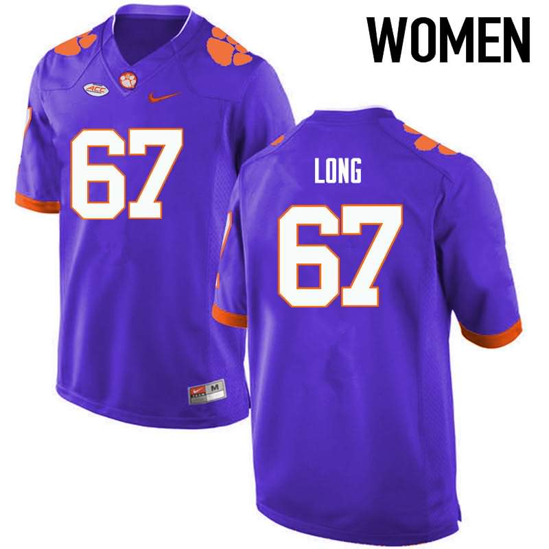 Women's Clemson Tigers Stacy Long #67 Colloge Purple NCAA Game Football Jersey Comfortable UXQ14N7X