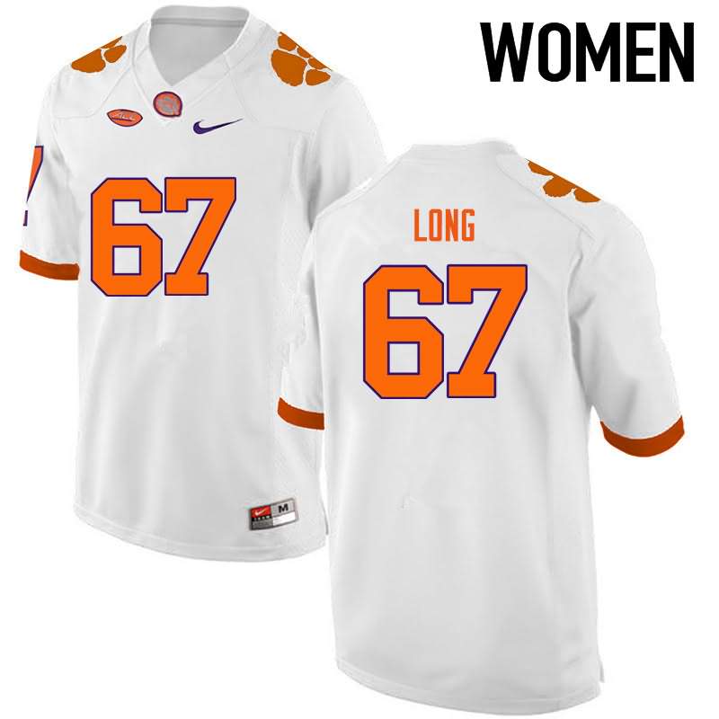 Women's Clemson Tigers Stacy Long #67 Colloge White NCAA Game Football Jersey October GSZ25N1E
