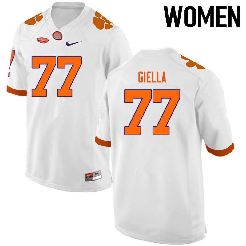 Women's Clemson Tigers Zach Giella #77 Colloge White NCAA Elite Football Jersey New Release RHU84N6R