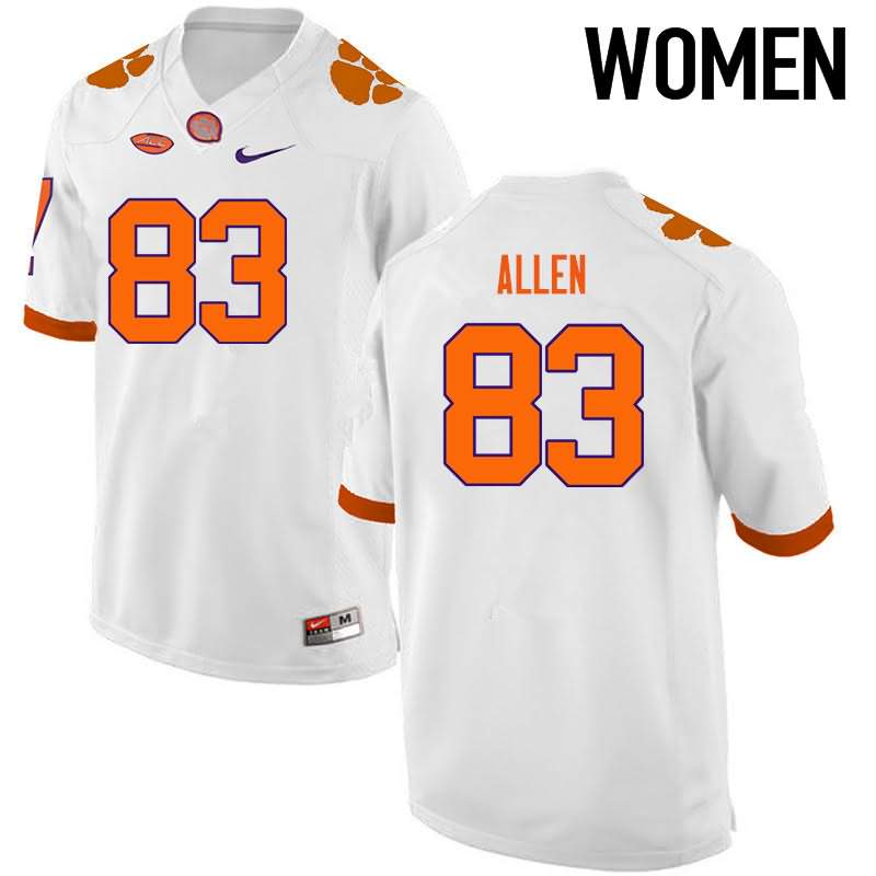Women's Clemson Tigers Dwayne Allen #83 Colloge White NCAA Game Football Jersey Special QUM48N8N