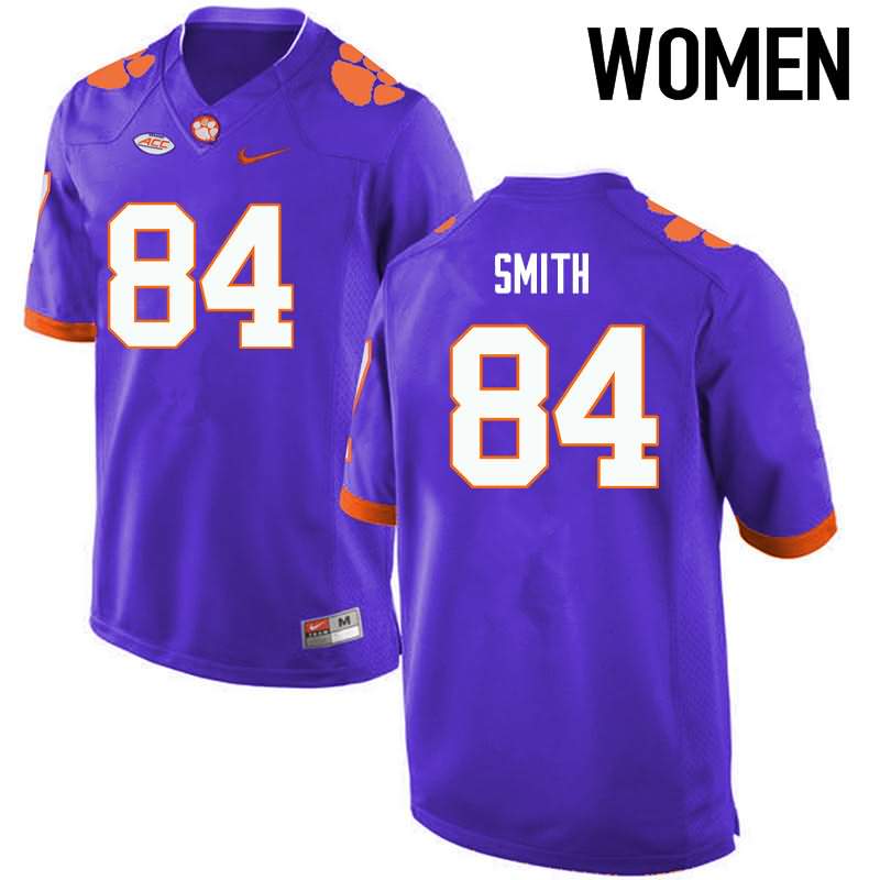 Women's Clemson Tigers Cannon Smith #84 Colloge Purple NCAA Game Football Jersey September KHO07N2O