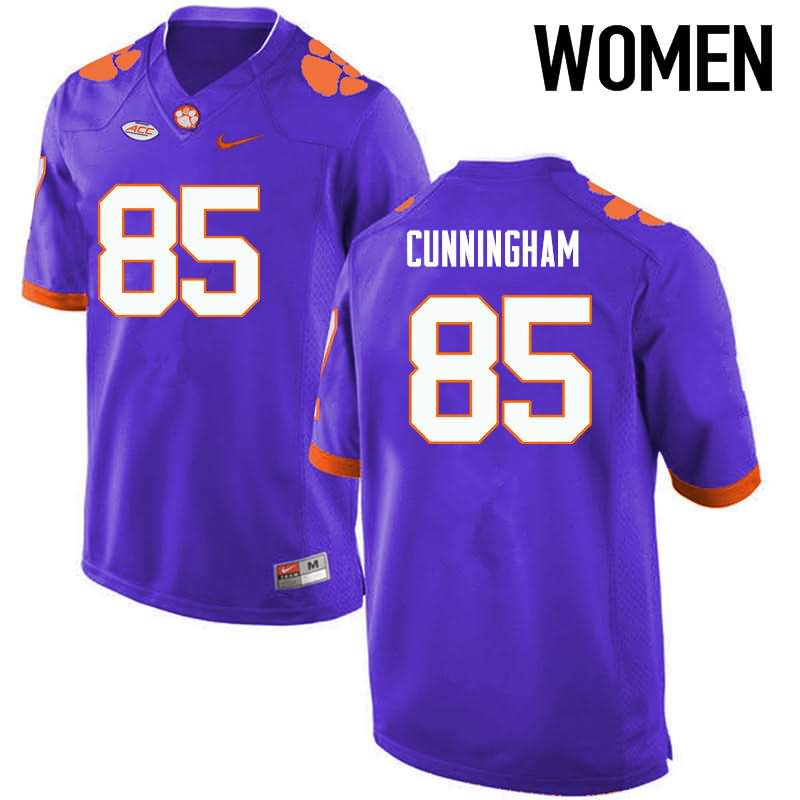 Women's Clemson Tigers Bennie Cunningham #85 Colloge Purple NCAA Game Football Jersey Top Deals EWC32N5G