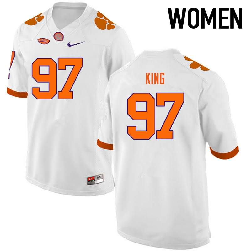 Women's Clemson Tigers Carson King #97 Colloge White NCAA Game Football Jersey ventilation DOU14N2A