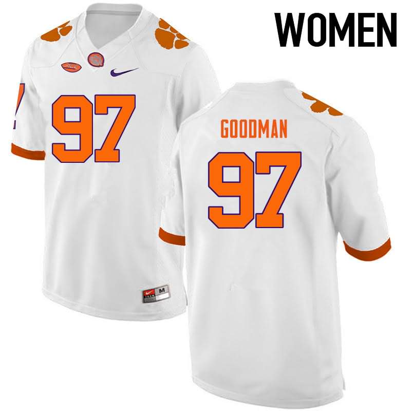 Women's Clemson Tigers Malliciah Goodman #97 Colloge White NCAA Elite Football Jersey Designated UXI75N6K