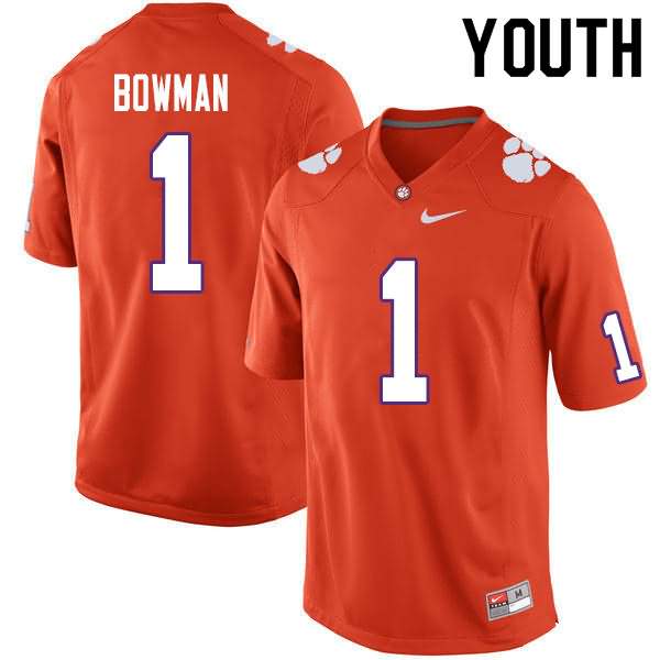 Youth Clemson Tigers Demarkcus Bowman #1 Colloge Orange NCAA Game Football Jersey Super Deals EJB16N3N
