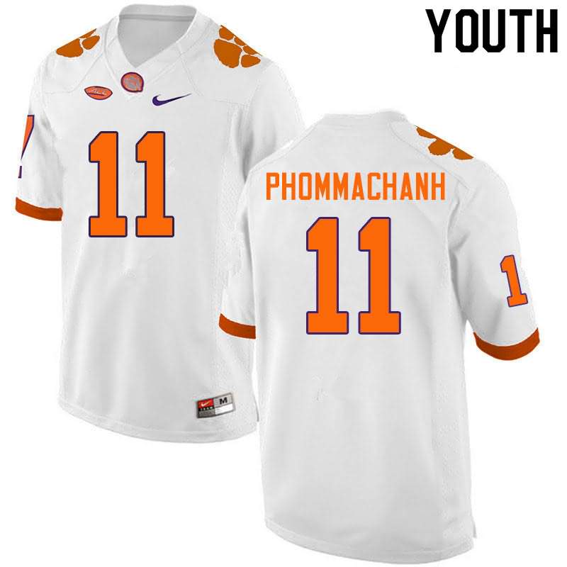 Youth Clemson Tigers Taisun Phommachanh #11 Colloge White NCAA Elite Football Jersey Check Out ART76N0K