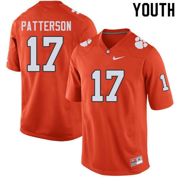 Youth Clemson Tigers Kane Patterson #17 Colloge Orange NCAA Game Football Jersey Supply KOS02N8X