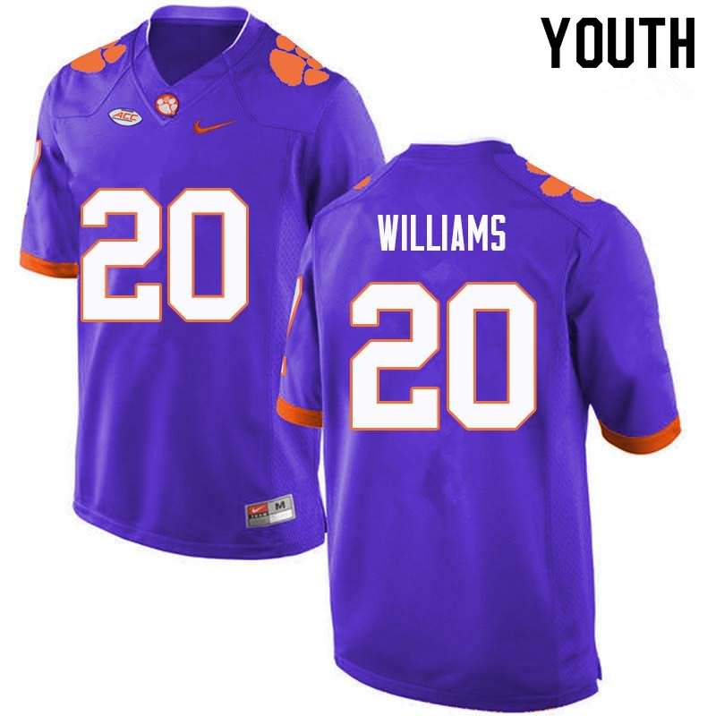 Youth Clemson Tigers LeAnthony Williams #20 Colloge Purple NCAA Game Football Jersey Super Deals CRP44N3D
