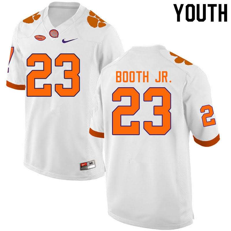Youth Clemson Tigers Andrew Booth Jr. #23 Colloge White NCAA Elite Football Jersey Customer QID46N2A
