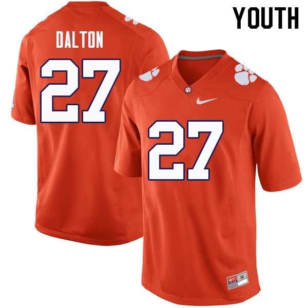 Youth Clemson Tigers Alex Dalton #27 Colloge Orange NCAA Game Football Jersey Copuon XYY74N4S