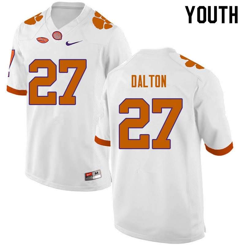 Youth Clemson Tigers Alex Dalton #27 Colloge White NCAA Game Football Jersey Pure ZTI44N3O