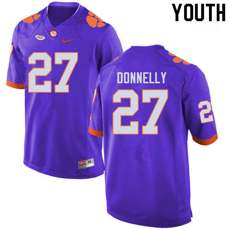 Youth Clemson Tigers Carson Donnelly #27 Colloge Purple NCAA Elite Football Jersey Official GWT34N2H