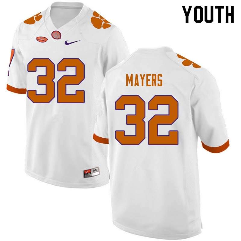 Youth Clemson Tigers Sylvester Mayers #32 Colloge White NCAA Game Football Jersey Lifestyle UIS15N4A