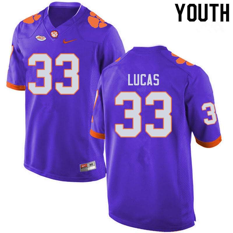 Youth Clemson Tigers Ty Lucas #33 Colloge Purple NCAA Elite Football Jersey Fashion RCM58N7B