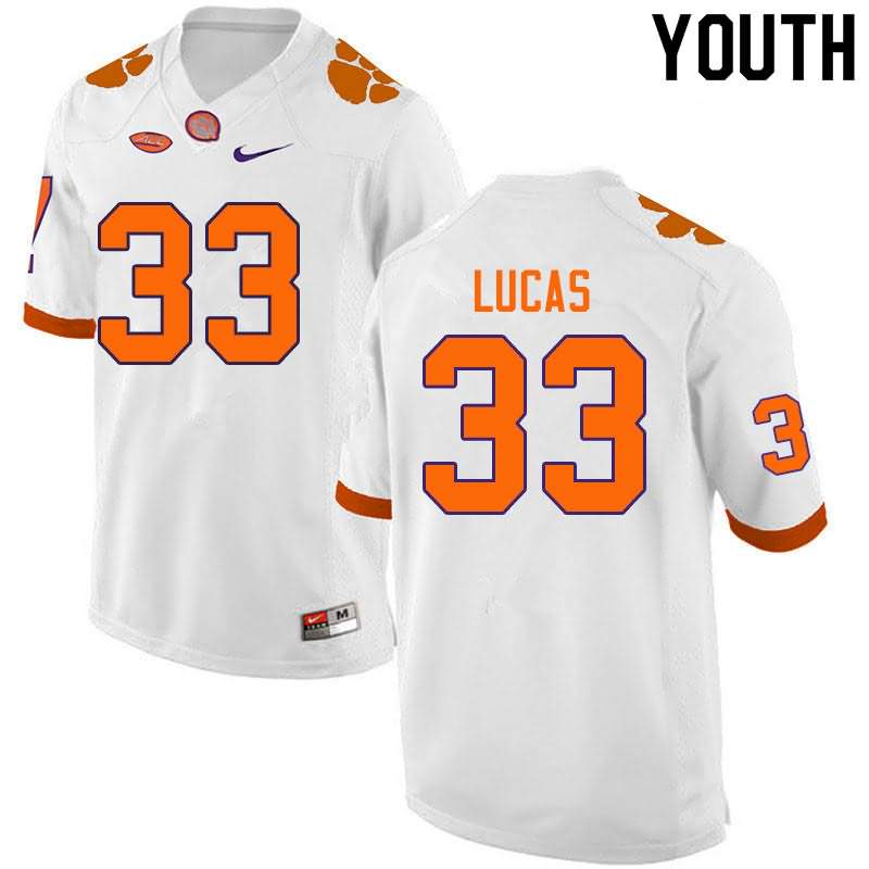 Youth Clemson Tigers Ty Lucas #33 Colloge White NCAA Elite Football Jersey On Sale YGS03N4F
