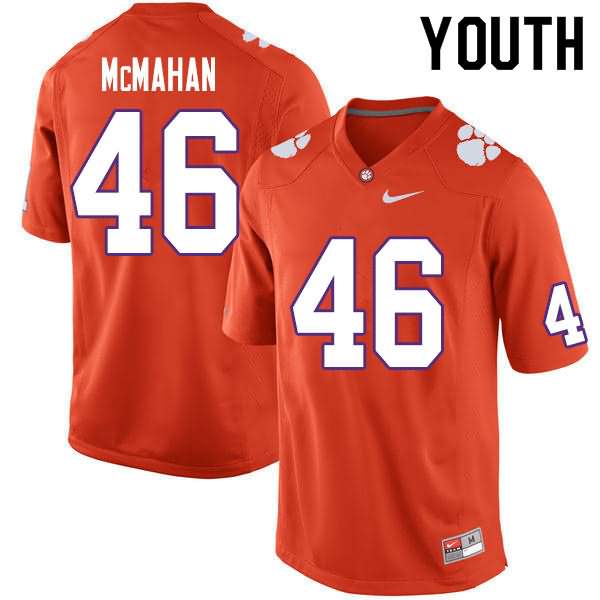 Youth Clemson Tigers Matt McMahan #46 Colloge Orange NCAA Game Football Jersey February OVJ67N2U