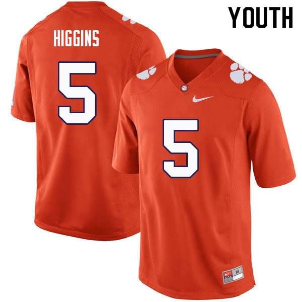 Youth Clemson Tigers Tee Higgins #5 Colloge Orange NCAA Game Football Jersey ventilation GIY63N7Z