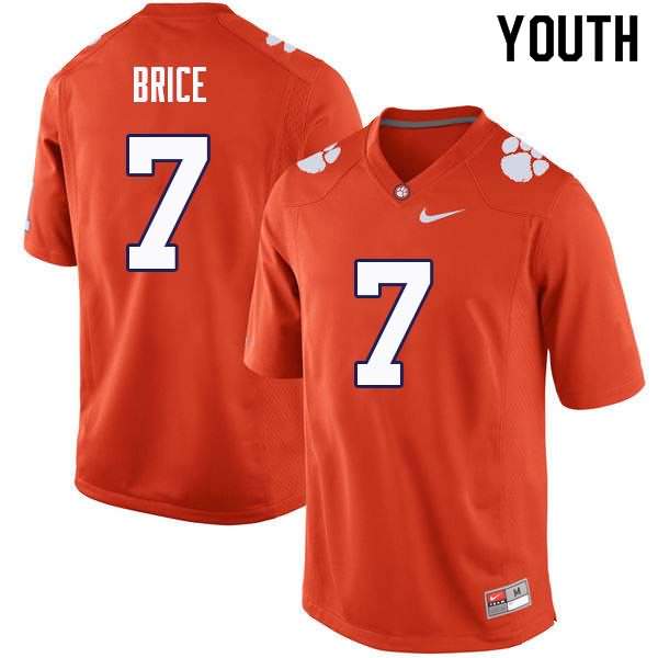 Youth Clemson Tigers Chase Brice #7 Colloge Orange NCAA Game Football Jersey For Fans CKZ41N5A