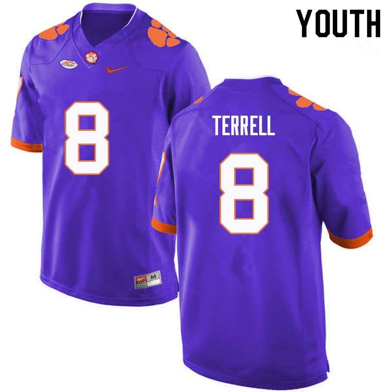 Youth Clemson Tigers A.J. Terrell #8 Colloge Purple NCAA Elite Football Jersey Discount ELP75N7A