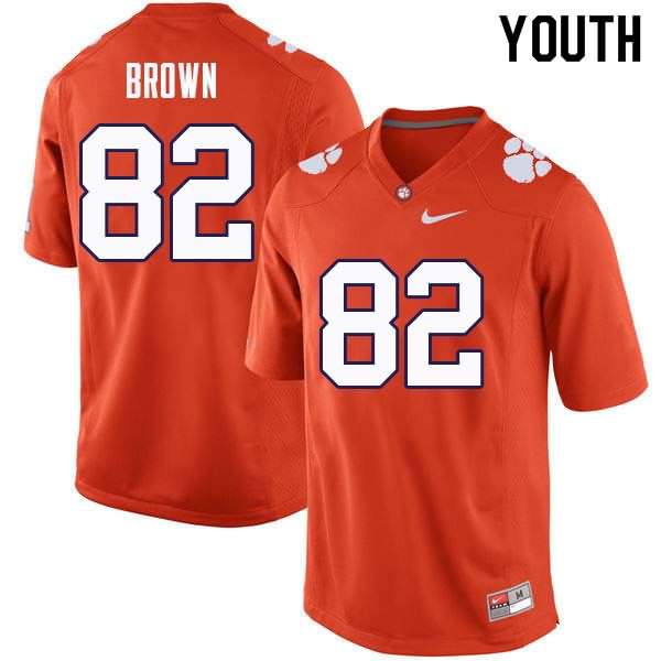 Youth Clemson Tigers Will Brown #82 Colloge Orange NCAA Game Football Jersey Freeshipping NUG48N3O