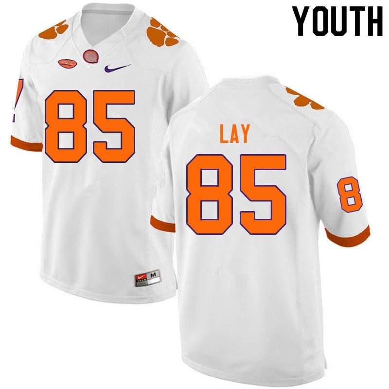 Youth Clemson Tigers Jaelyn Lay #85 Colloge White NCAA Elite Football Jersey Style CST32N7N