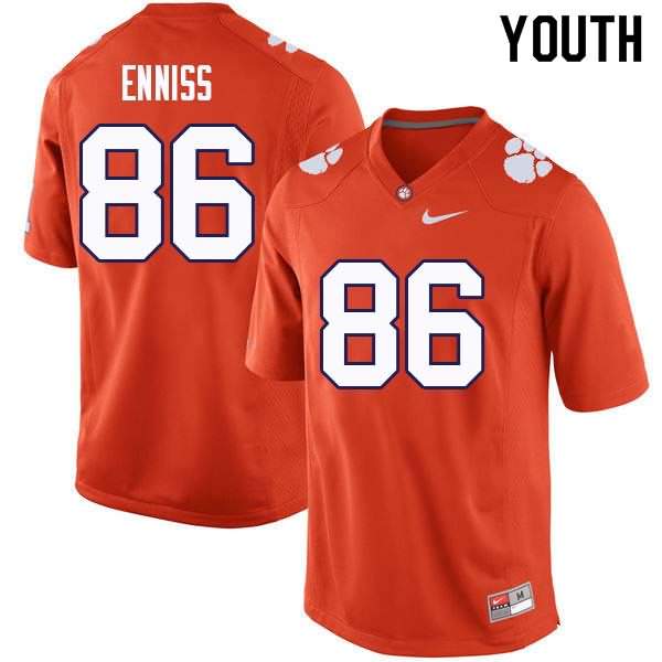 Youth Clemson Tigers Ryan Enniss #86 Colloge Orange NCAA Game Football Jersey Spring EJT16N7R