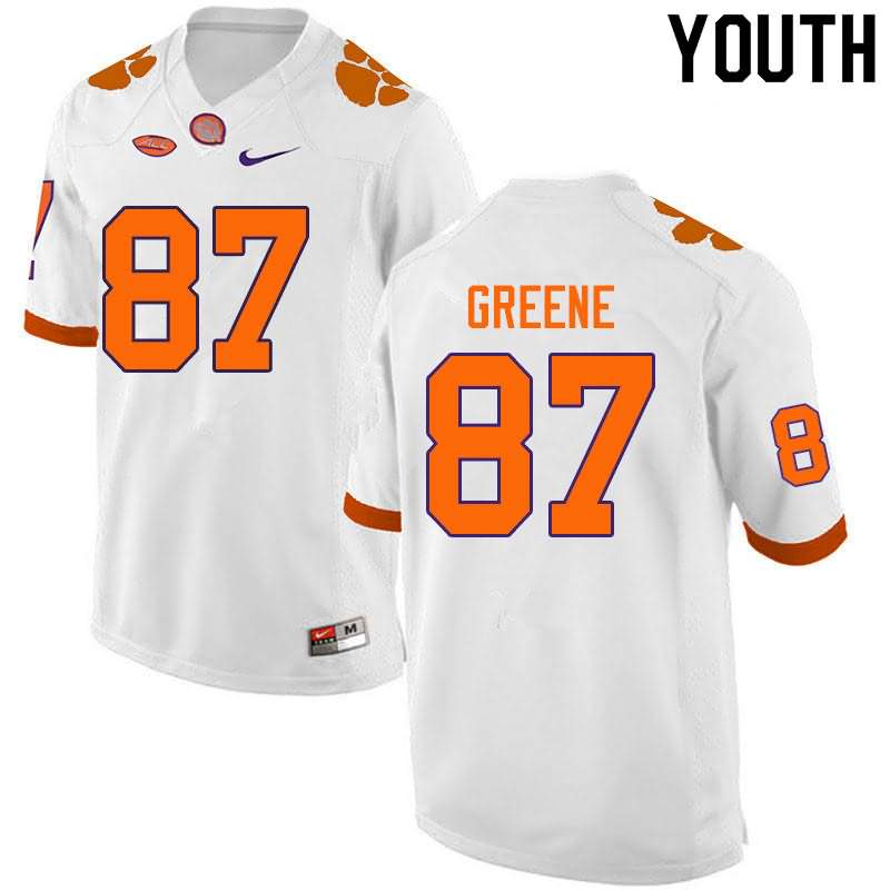 Youth Clemson Tigers Hamp Greene #87 Colloge White NCAA Elite Football Jersey Official XXF50N7T
