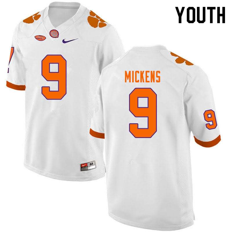 Youth Clemson Tigers R.J. Mickens #9 Colloge White NCAA Elite Football Jersey In Stock UWS41N8J