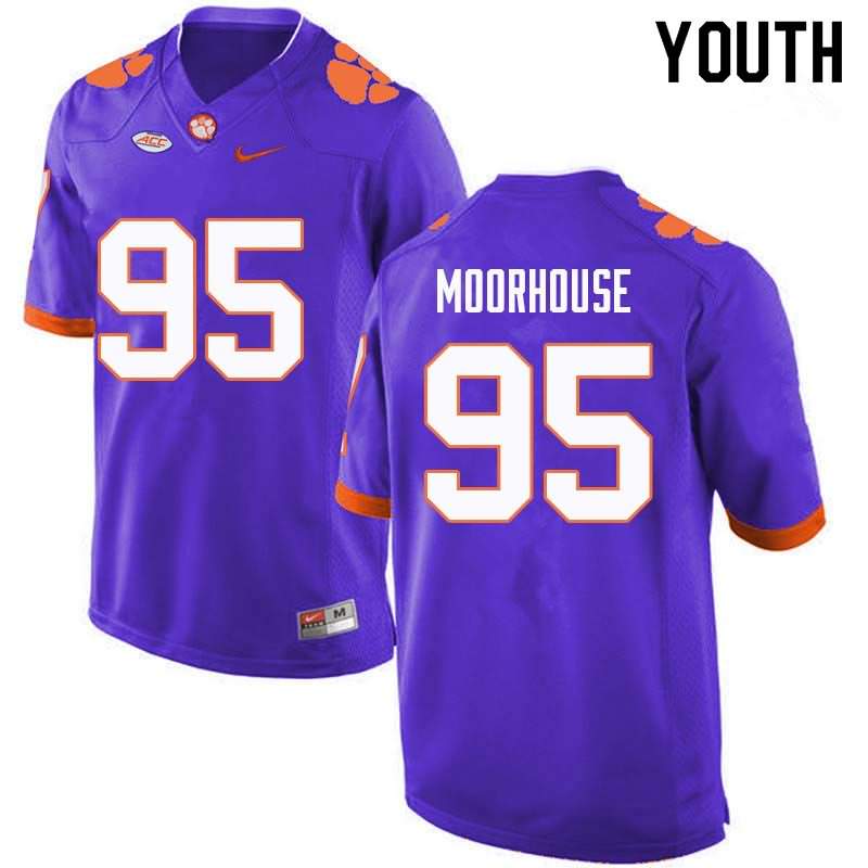 Youth Clemson Tigers Isaac Moorhouse #95 Colloge Purple NCAA Game Football Jersey High Quality XKE55N2G