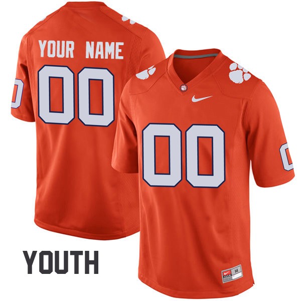 Youth Clemson Tigers Customized #00 Colloge Orange NCAA Elite Football Jersey New Style FOL20N8K