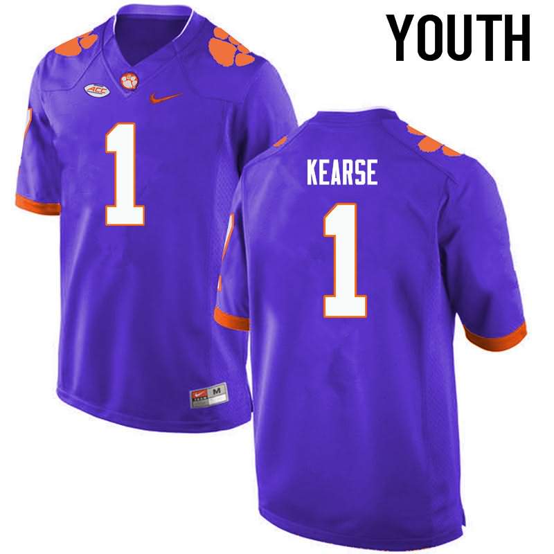 Youth Clemson Tigers Jayron Kearse #1 Colloge Purple NCAA Elite Football Jersey New Style YLJ87N3D