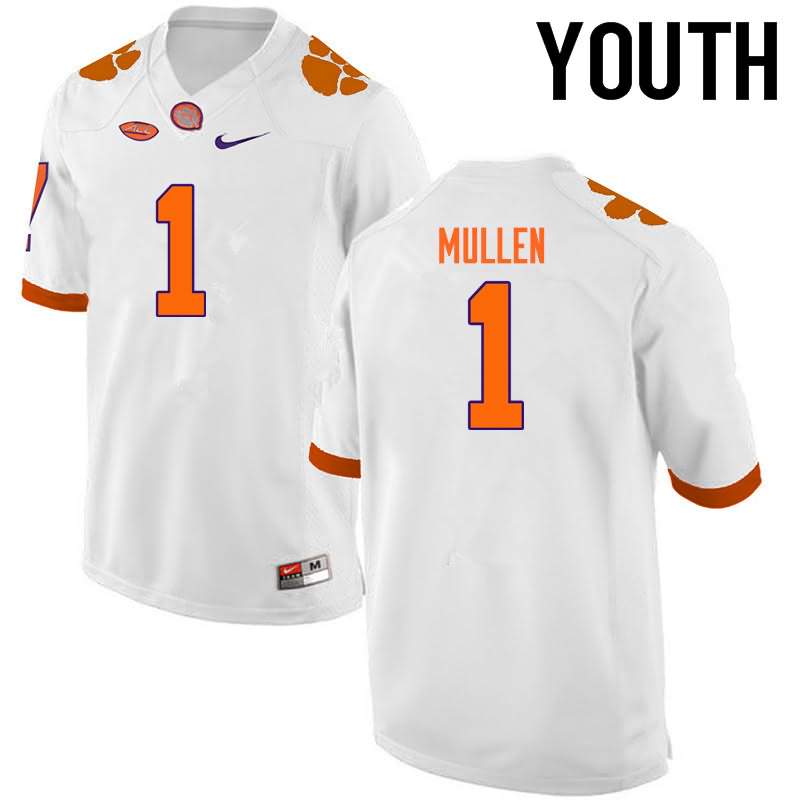 Youth Clemson Tigers Trayvon Mullen #1 Colloge White NCAA Elite Football Jersey Outlet ZEG41N0Q