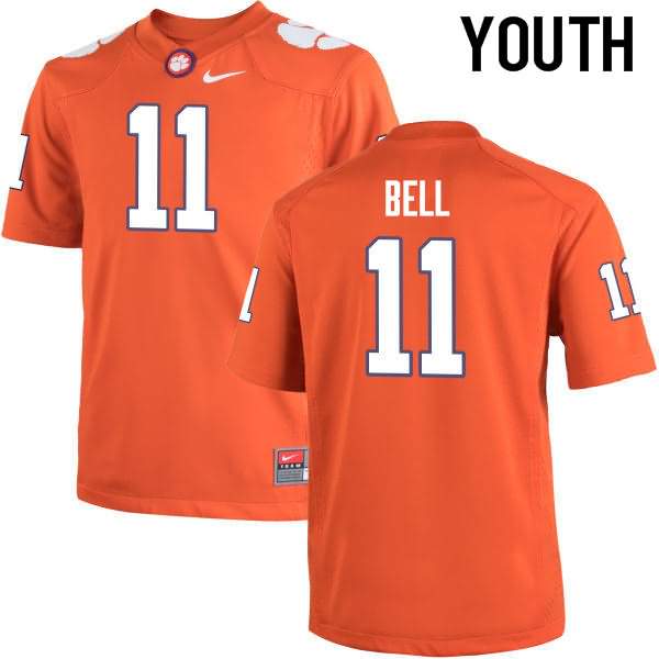 Youth Clemson Tigers Shadell Bell #11 Colloge Orange NCAA Game Football Jersey Discount YFL18N3V