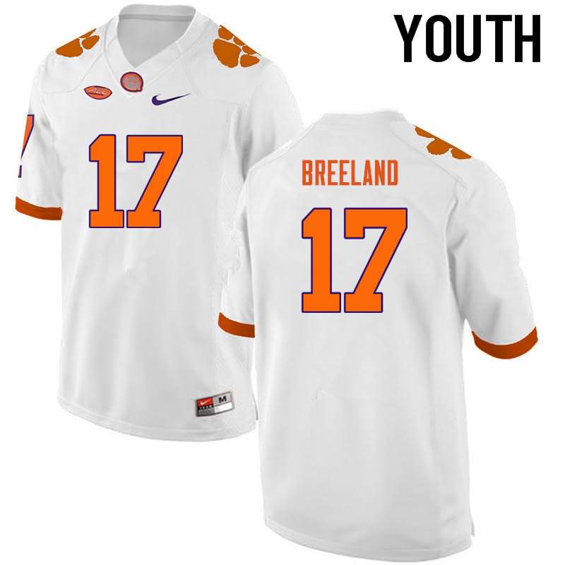 Youth Clemson Tigers Bashaud Breeland #17 Colloge White NCAA Elite Football Jersey Limited WDE73N3K
