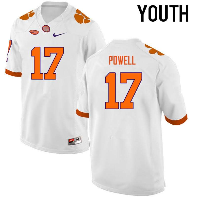 Youth Clemson Tigers Cornell Powell #17 Colloge White NCAA Game Football Jersey Top Quality MPW51N4Q