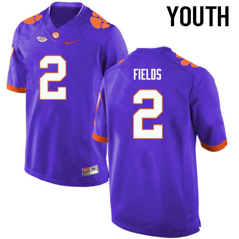 Youth Clemson Tigers Mark Fields #2 Colloge Purple NCAA Game Football Jersey Outlet LOC38N3Y