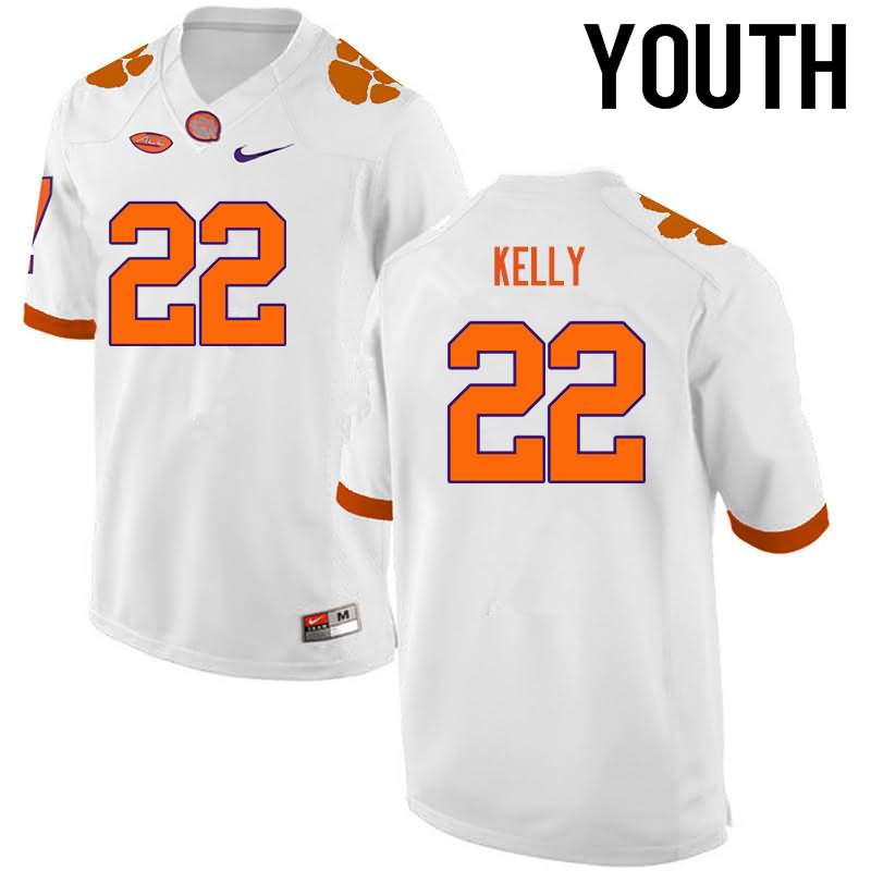 Youth Clemson Tigers Xavier Kelly #22 Colloge White NCAA Game Football Jersey Hot Sale ISO81N1E