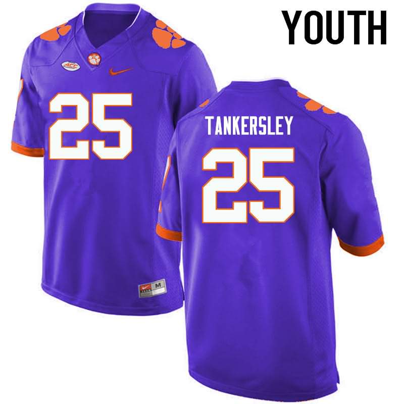 Youth Clemson Tigers Cordrea Tankersley #25 Colloge Purple NCAA Elite Football Jersey Official DLL66N0B