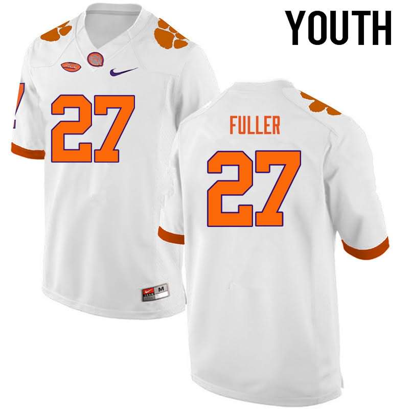 Youth Clemson Tigers C.J. Fuller #27 Colloge White NCAA Game Football Jersey Breathable GIG51N3O