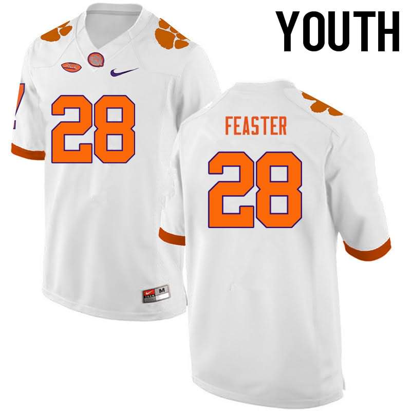Youth Clemson Tigers Tavien Feaster #28 Colloge White NCAA Elite Football Jersey Holiday ODI82N0W