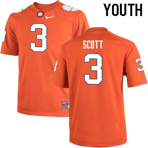 Youth Clemson Tigers Artavis Scott #3 Colloge Orange NCAA Elite Football Jersey Discount QNG87N7O