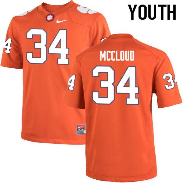 Youth Clemson Tigers Ray-Ray McCloud #34 Colloge Orange NCAA Game Football Jersey High Quality CLI74N0H