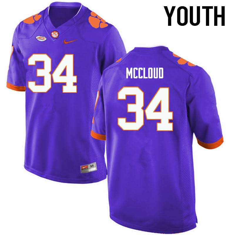 Youth Clemson Tigers Ray-Ray McCloud #34 Colloge Purple NCAA Elite Football Jersey Cheap UWP35N1M