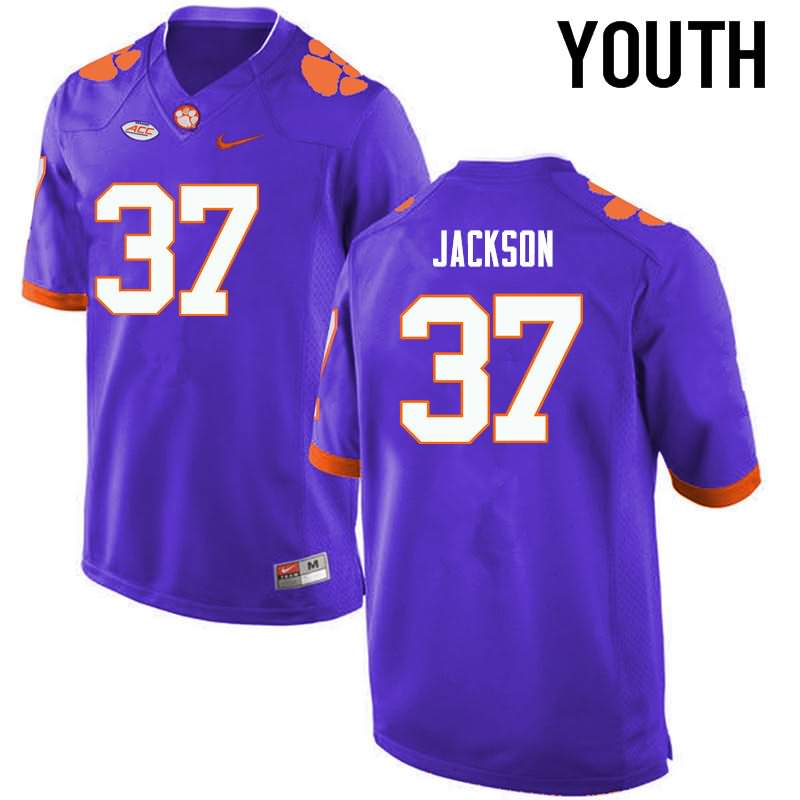 Youth Clemson Tigers Austin Jackson #37 Colloge Purple NCAA Elite Football Jersey Original DNG68N8S